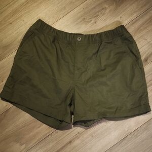 Prana Olive Green Elastic-Waist Athletic Shorts